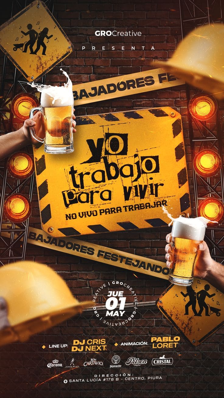 Flyer animado promocional para concierto o show en vivo